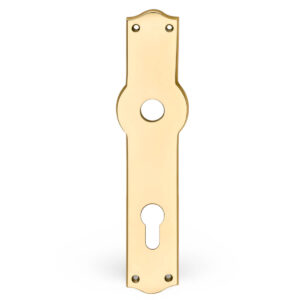 Backplate for door handles in brass