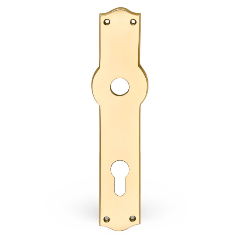 Backplate for door handles in brass